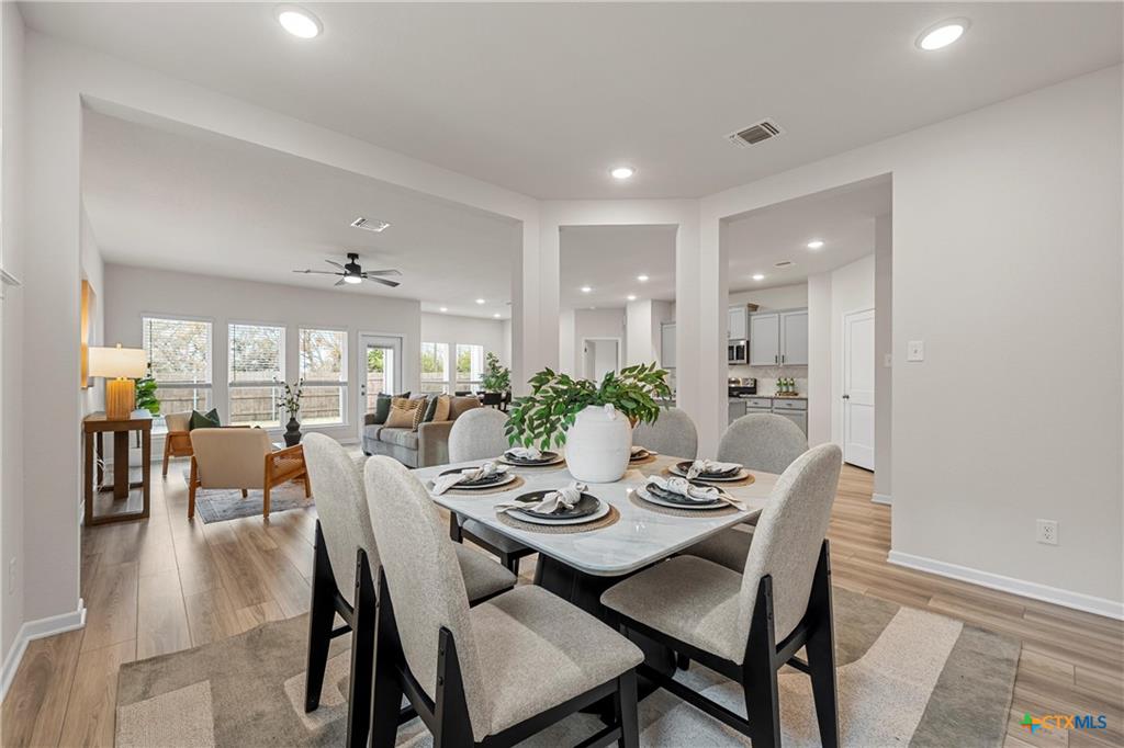 Omega Builders dining area with open floor plan