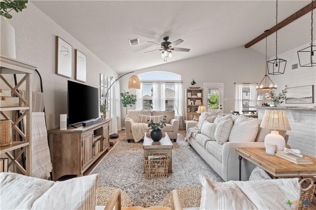 Living room in Alta Vista home with open floor plan