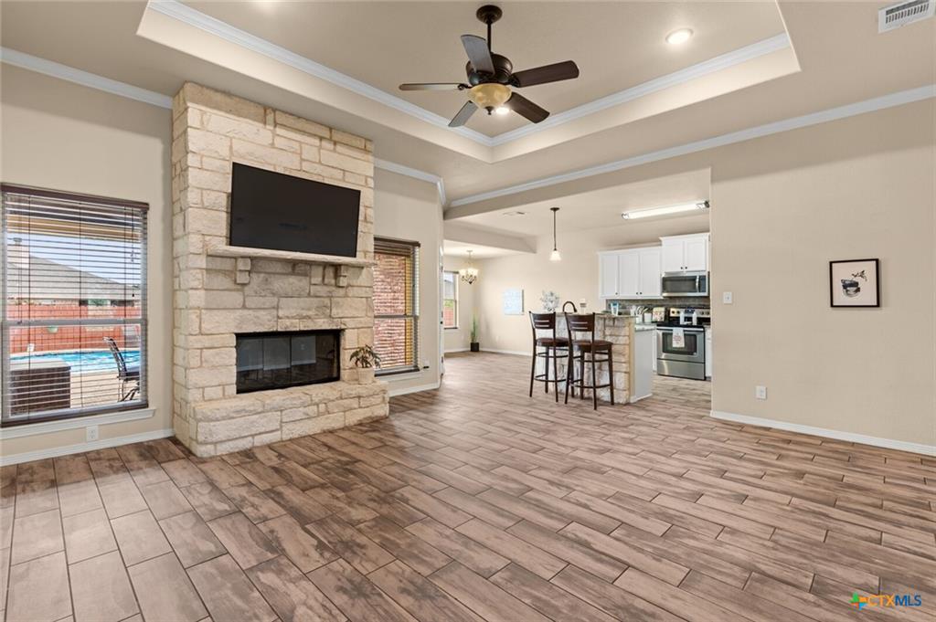 Living room in Carriage House Trails home