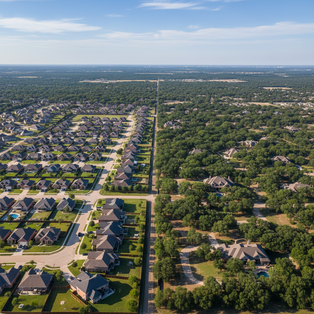 Aerial comparison of five Central Texas cities near Fort Cavazos showing Temple, Belton, Killeen, Harker Heights, and Copperas Cove