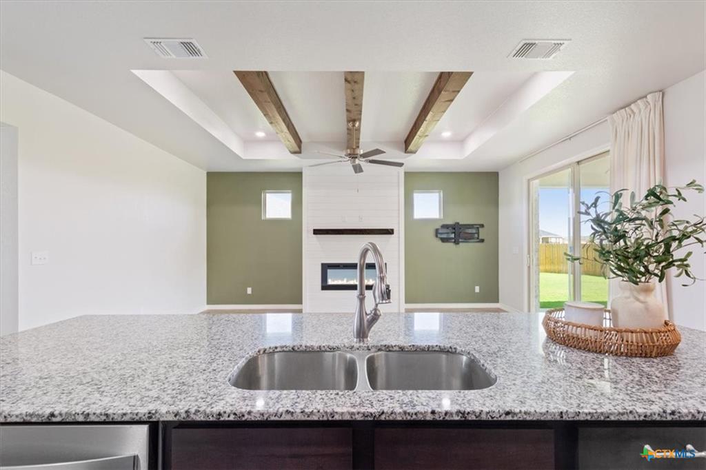 Flintrock Builders kitchen island in model home