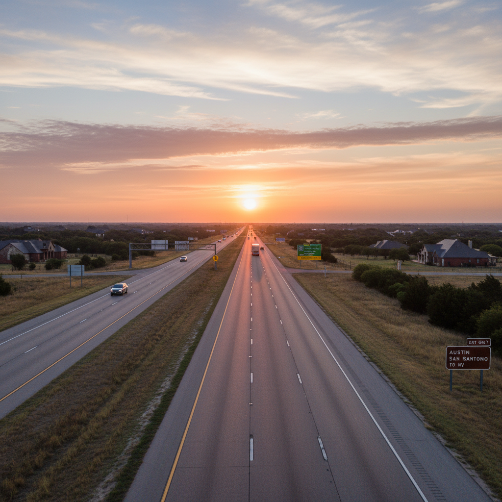 Gate commute route from Temple and Killeen to Fort Cavazos main gate during morning rush