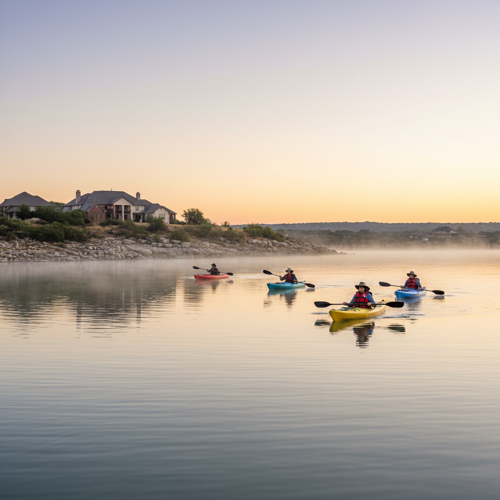 Lake recreation and boating on Belton Lake in Central Texas near Temple