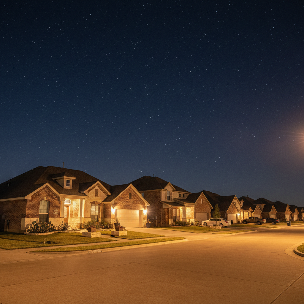 Hospital at night representing night shift commute considerations for BSW Temple staff