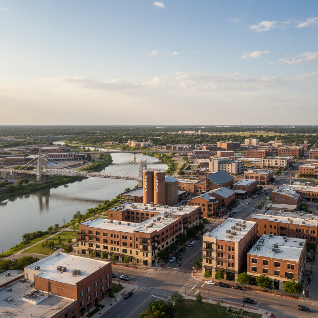 Downtown Waco Texas waterfront and entertainment district
