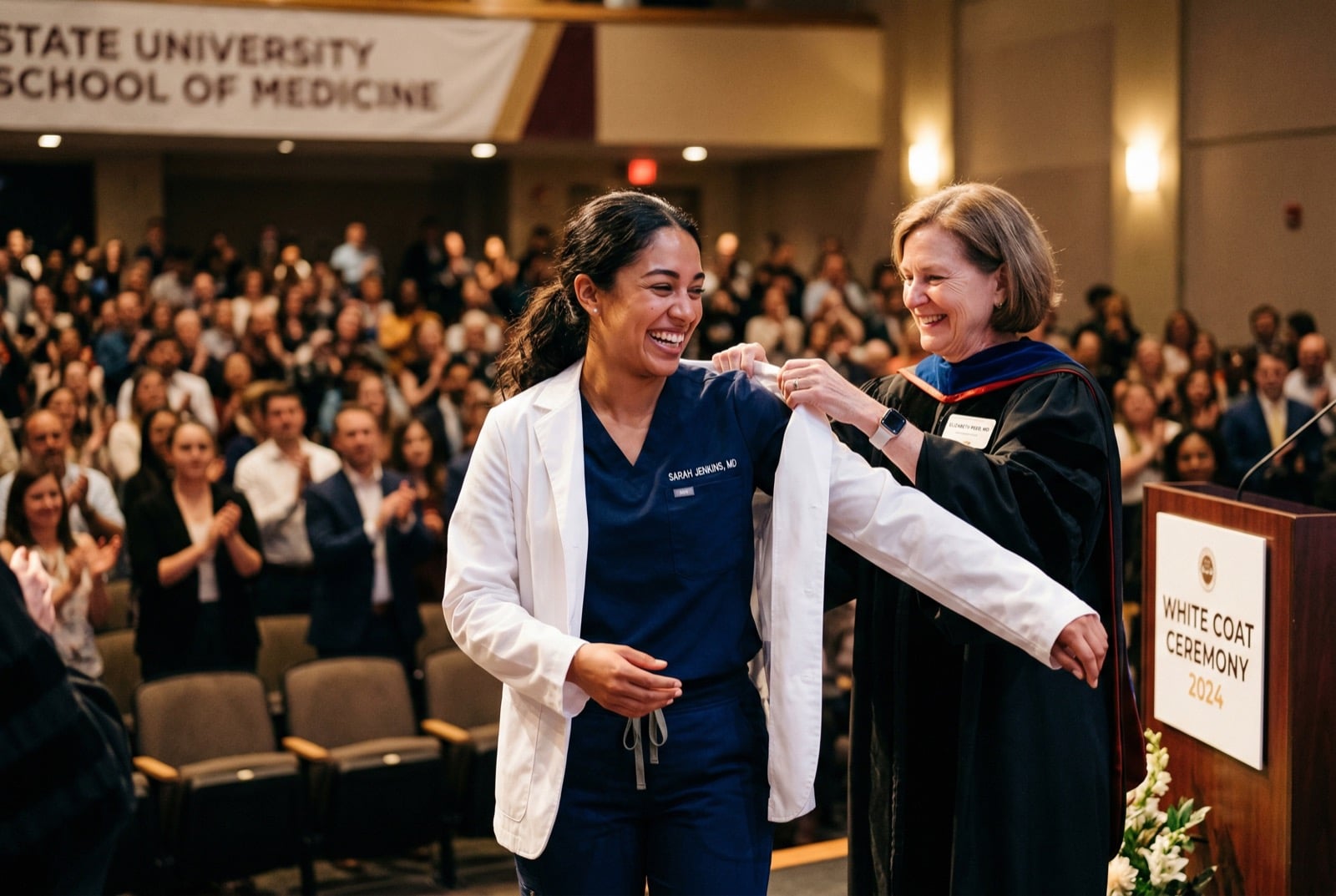 Medical residency at BSW Temple TX - international medical graduate in white coat starting career in Central Texas