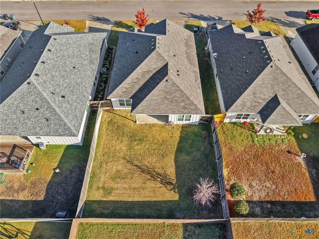 7713 Purvis backyard aerial — Reserve at Pea Ridge lot context