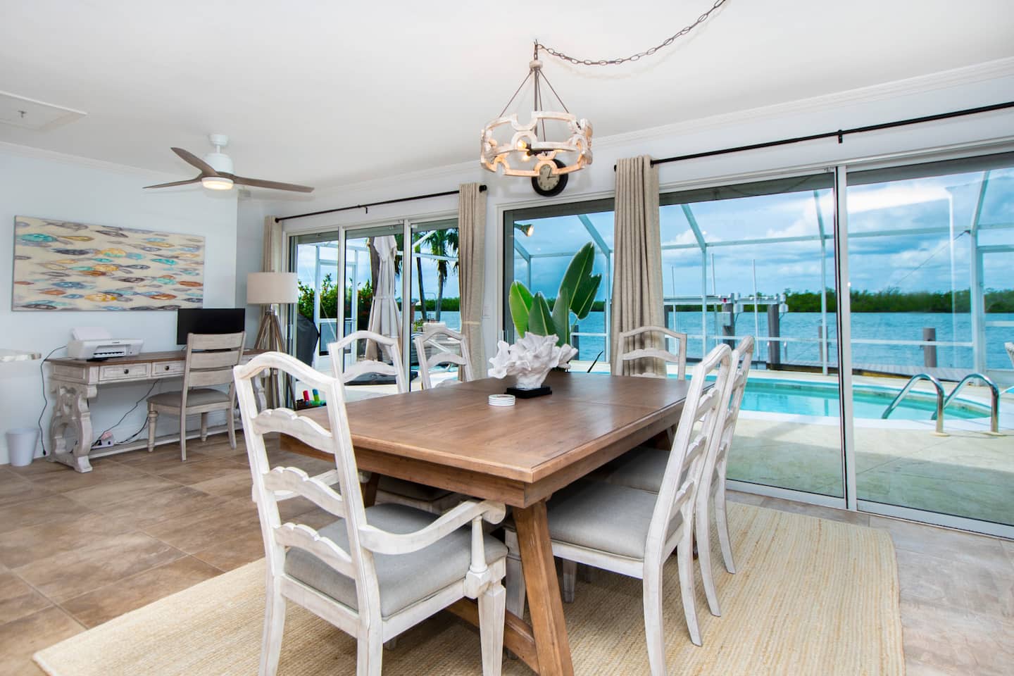 Dining with a pool view