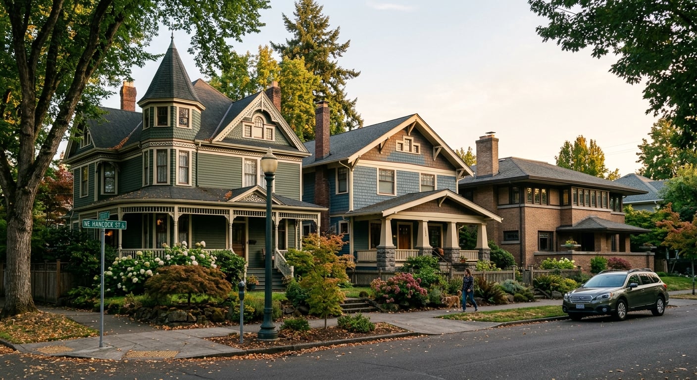Irvington neighborhood homes in Portland, Oregon