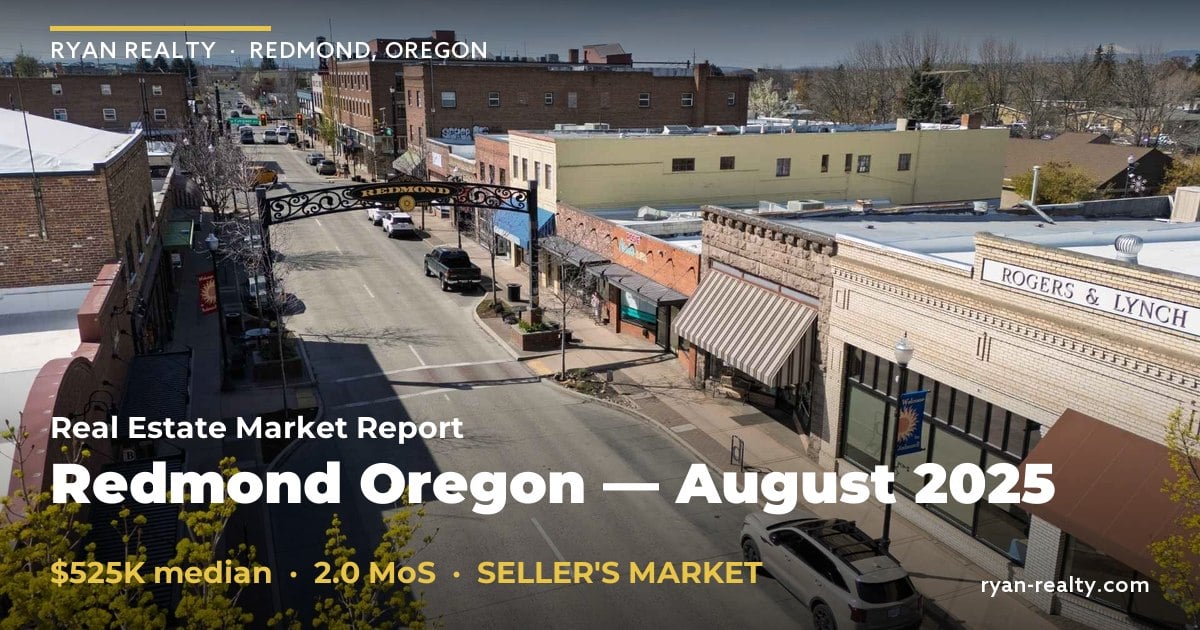 Redmond Oregon Market Report August 2025 | Ryan Realty — Ryan Realty