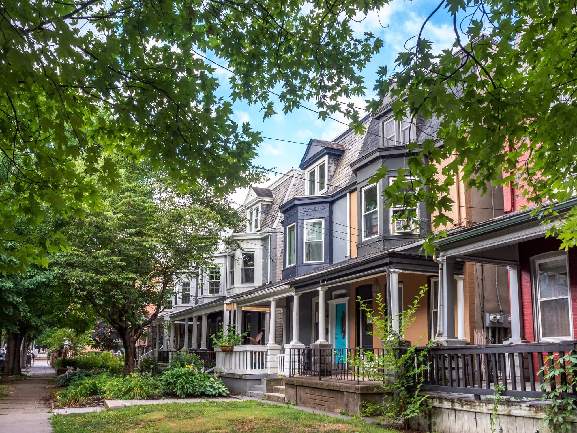 colorful residential row houses
