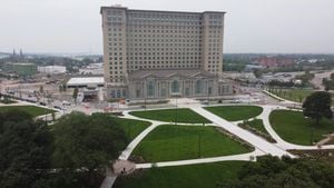 Michigan Central Station Landscaped 2023
