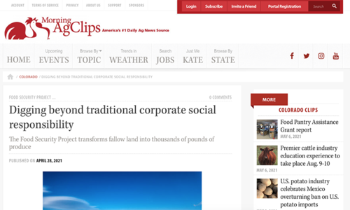 FSP In The News: Morning Ag Clips - Digging beyond traditional corporate social responsibility