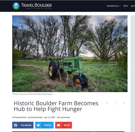 Travel Boulder Reports oN Burgess Group Food Security Project