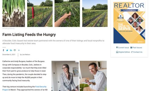 Boulder Real Estate Agents, Catherine and Andy Burgess, Featured In Realtor Magazine