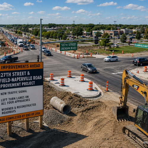 🚧 1st Stage of 127th Street & Plainfield-Naperville Road Project to Be Completed This Year
