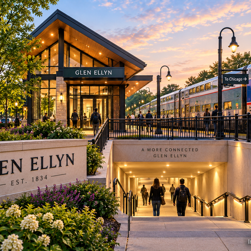 New Downtown Glen Ellyn Metra Station and Pedestrian Underpass