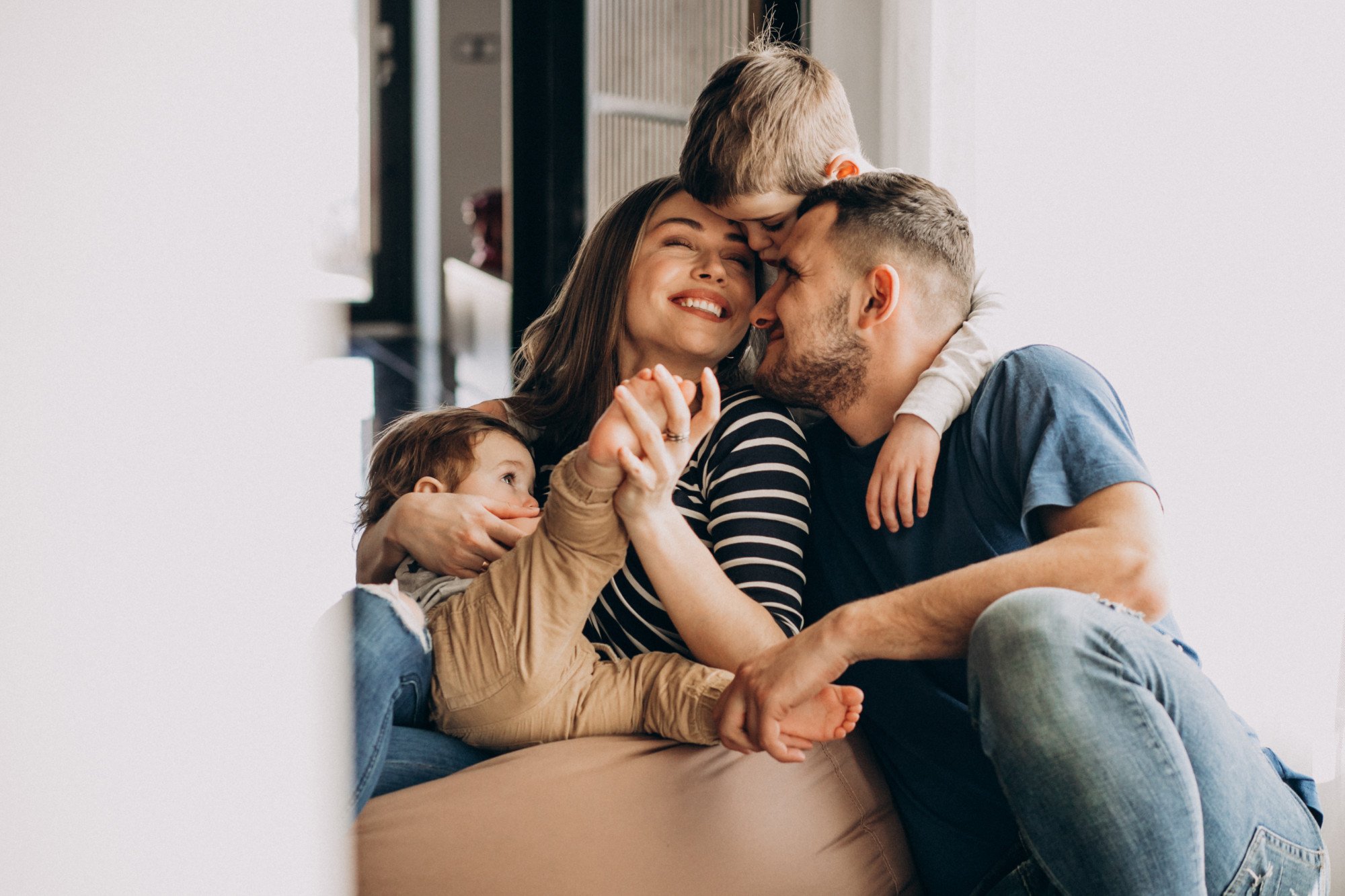 happy family bonding moment