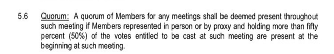 Bylaws Section 5.6 - Quorum