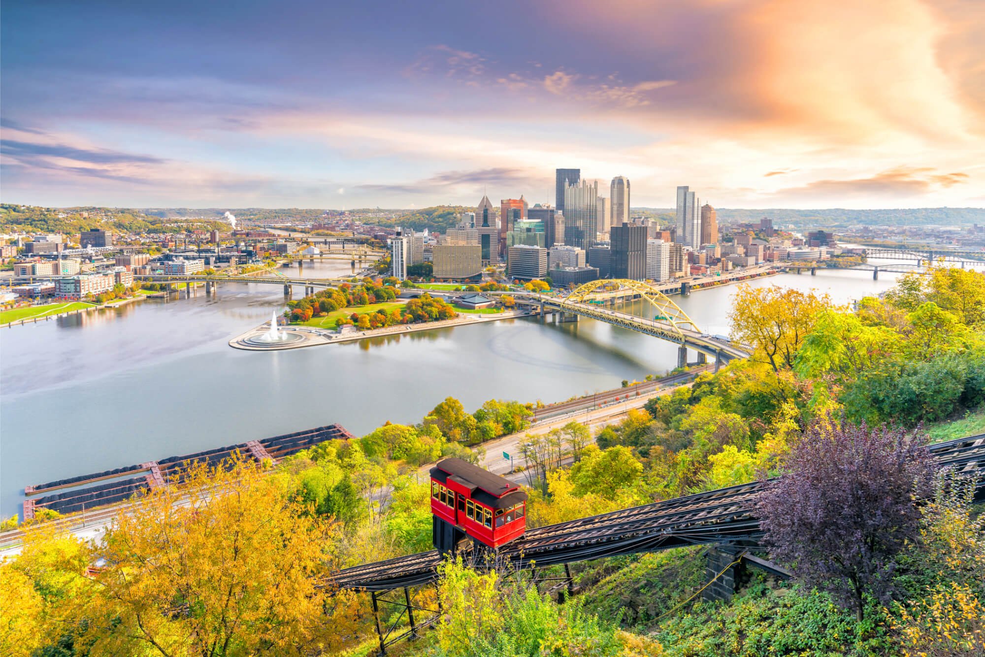 pittsburgh skyline sunset incline