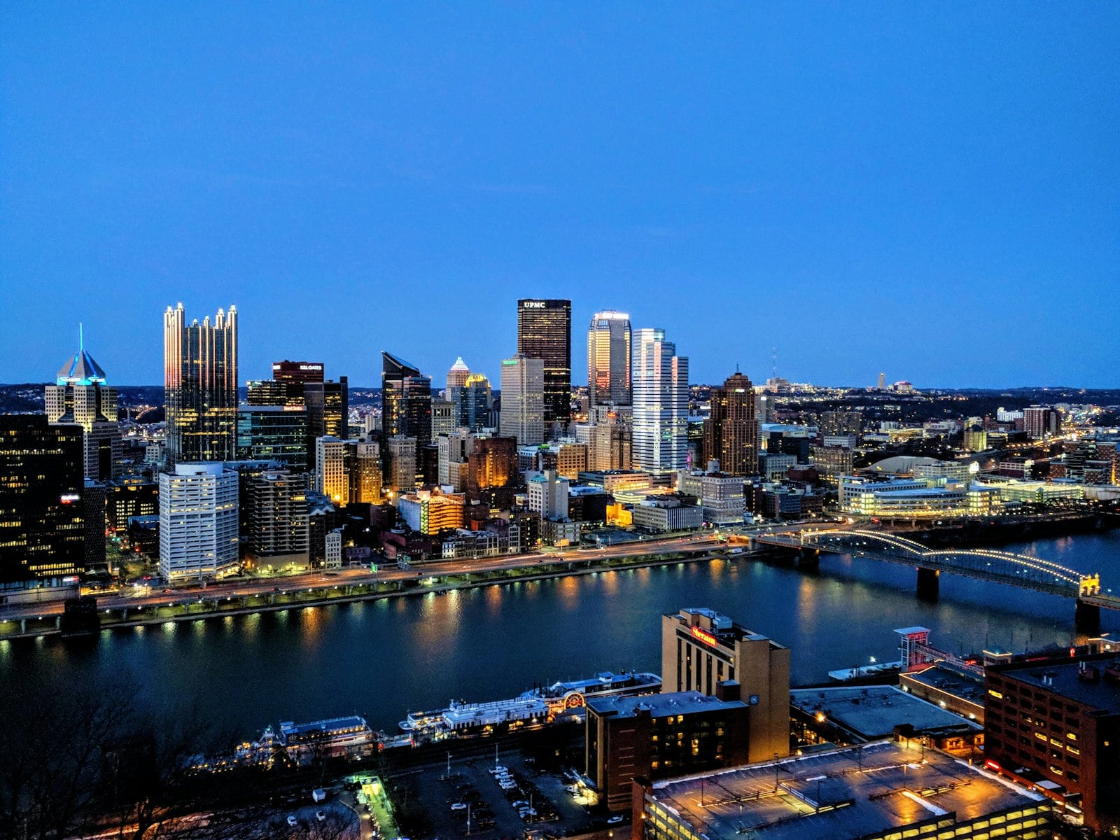 Pittsburgh neighborhood map overview showing city quadrants