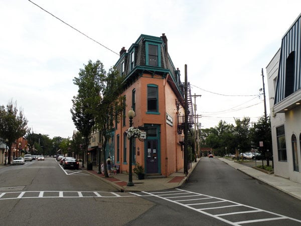 The 1875 Flatiron Building at 514 Beaver Street, a wedge-shaped landmark in downtown Sewickley