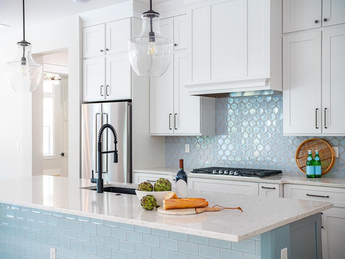 New beautiful luxury home kitchen