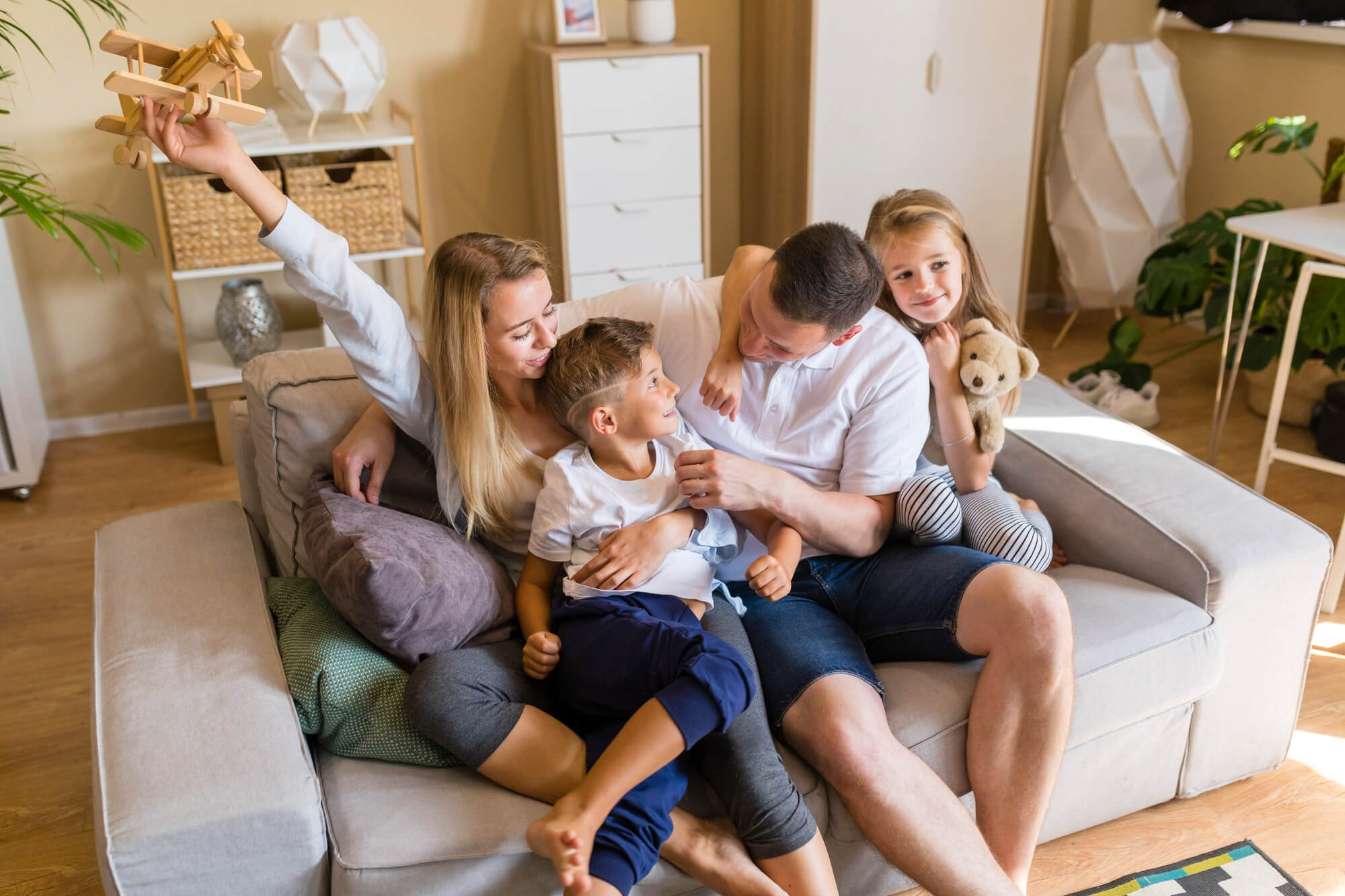happy family playing together