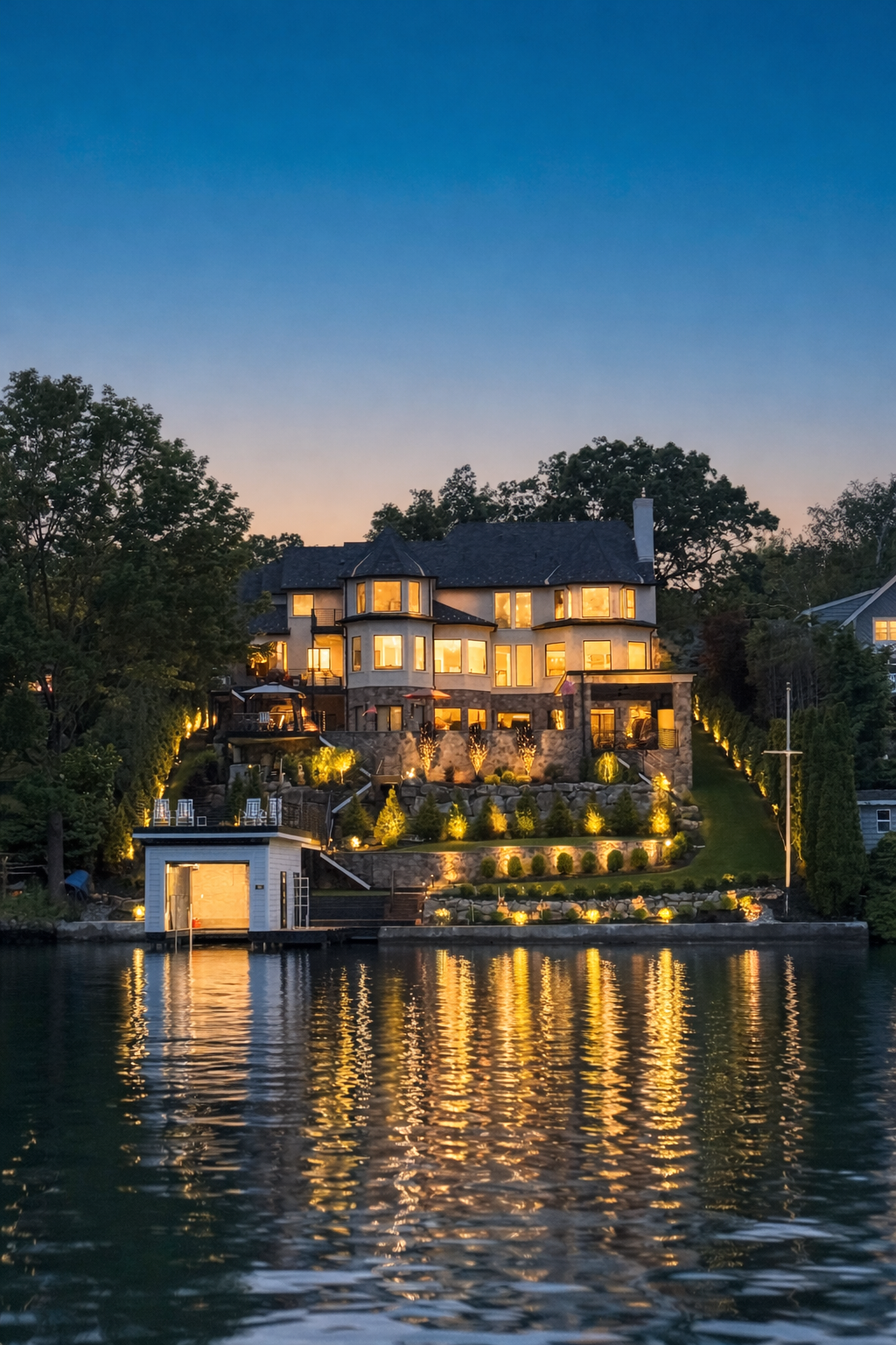 Luxury Waterfront Summer House with boathouse in Sparta New Jersey