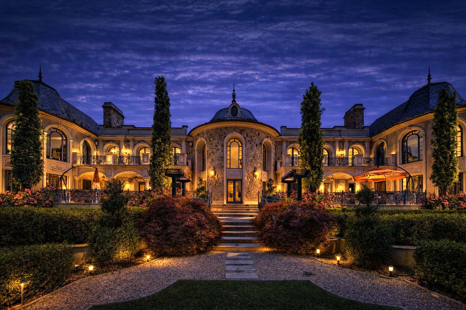 Tiwilight Back Yard at 31 Rio Vista Dr Alpine New Jersey Proper