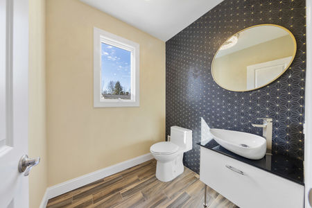 Mosaic Accent Wall in Powder Room