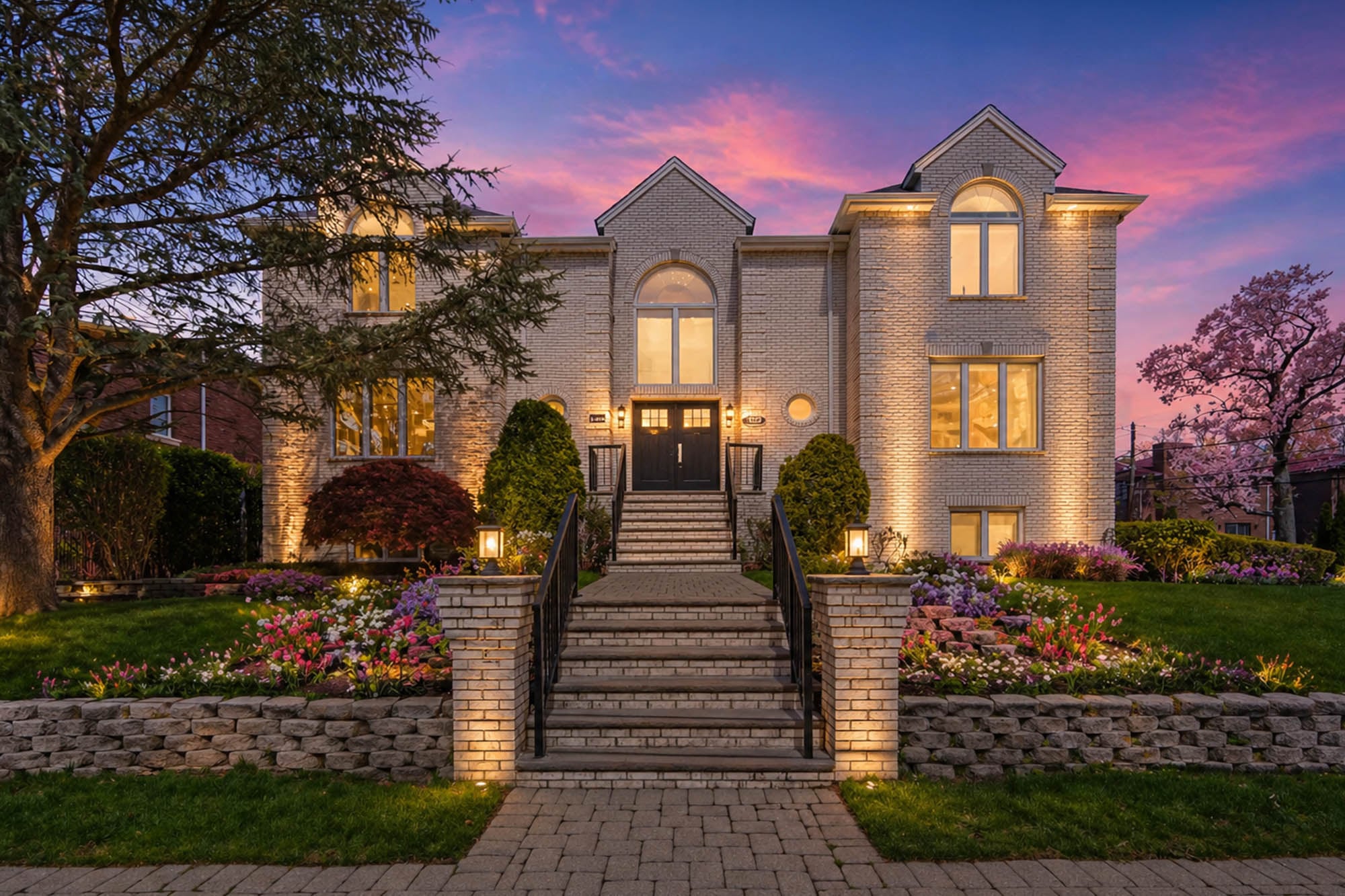 1 Front Exterior of 1221 Fairmount Pl in Fort Lee NJ at twilight