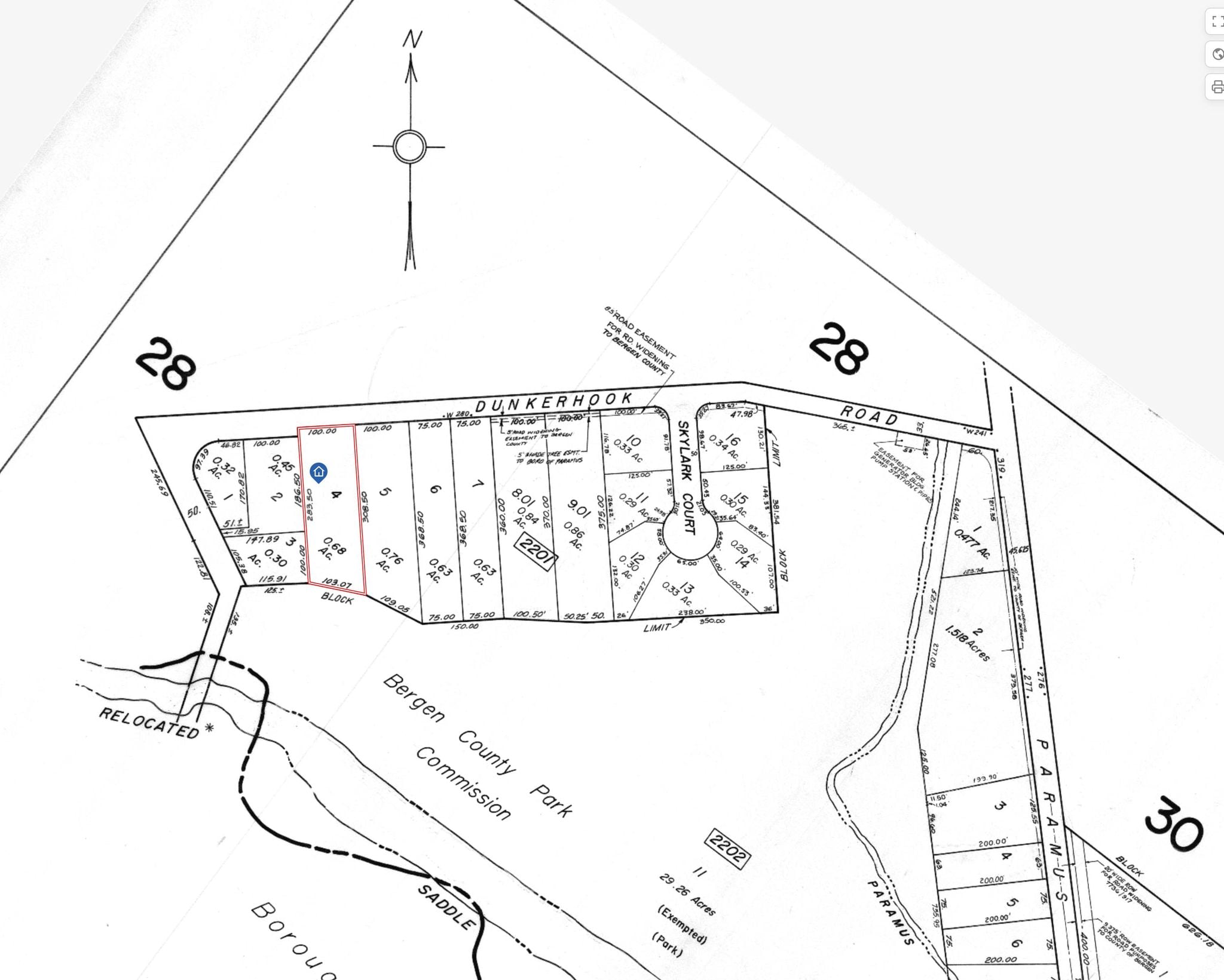 290 Dunkerhook Paramus Property Boundaries