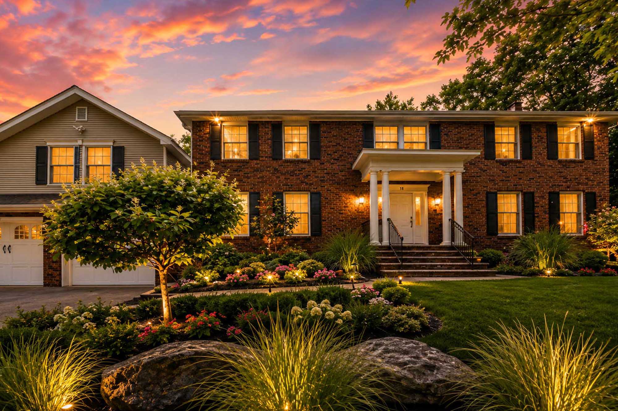 1. 18 Monument Warm sunset at a colonial home