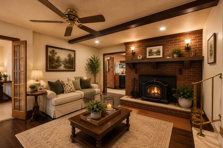 16. 135 Skyline Lakes Dr. Cozy rustic living room with fireplace