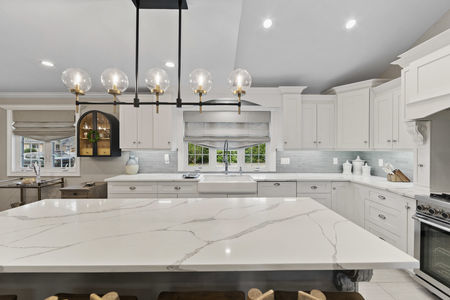 18 14 Morrow Midland Park Modern Kitchen with marble island and greenery