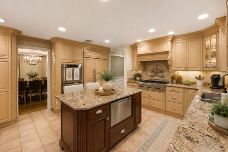 19. 18 Monument Elegant traditional kitchen with dining view