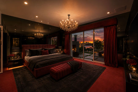 21-31 Casta Luxurious bedroom with city sunset view