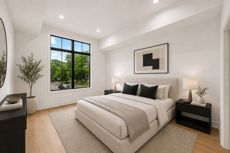 21 Modern minimalist bedroom with greenery