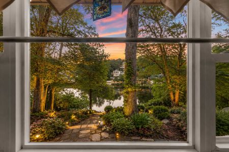 23. 135 Skyline Lakes Dr. Serene garden view at golden hour