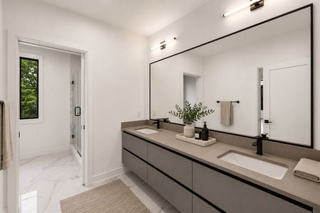 24 Modern minimalist bathroom with natural light