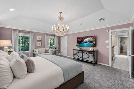 28. 18 Monument Elegant bedroom with modern-traditional charm