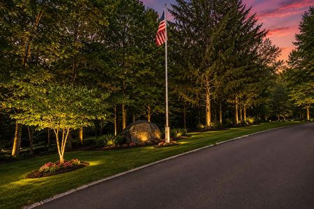 3. 18 Monument Patriotic sunset over landscaped park
