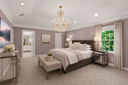30. 18 Monument Luxurious modern bedroom with chandelier