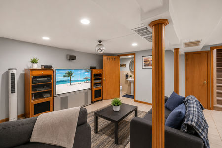 30. 224 US-206 Chester Cozy basement living room with media setup