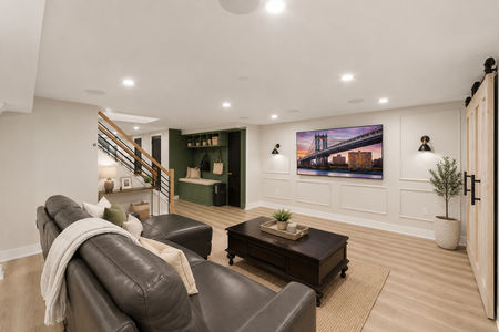 33 14 Morrow Midland Park Cozy modern basement living room setup