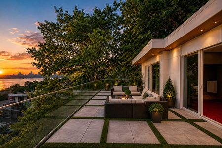 33-31 Casta Riverside terrace at sunset