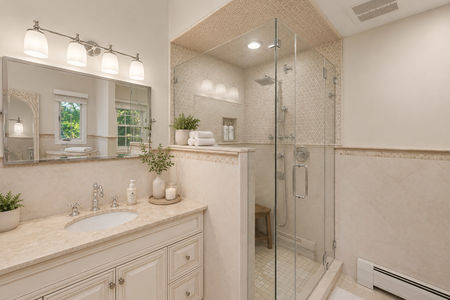34. 18 Monument Spa-like bathroom retreat with greenery