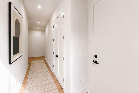 37 Modern minimalist corridor with abstract art