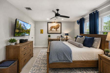 40. 18 Monument Cozy modern bedroom with serene accents